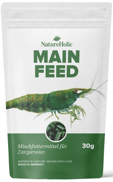 NatureHolic - Mainfeed Garnelenfutter - Futter für Wirbellose im Aquarium - 30g